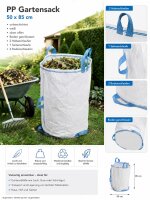5 Stück Gartensack 50x85 cm oben offen