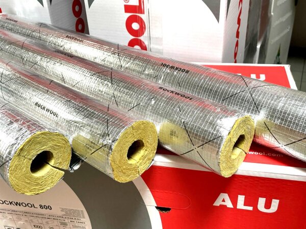 Rockwool RS800 Rohrschalen alukaschiert aus Steinwolle voller Karton