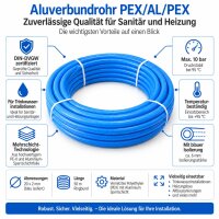 50 m Rolle BLAU Mehrschichtverbundrohr PEXB/AL/PEXB 16x2 mm 20x2 mm isoliert DVGW zertifiziert