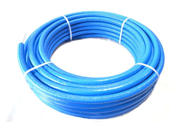 Aluverbundrohr 16 x 2 mm mit 6 mm Isolierung blau PEXB/AL/PEXB DVGW - 50 m Rolle
