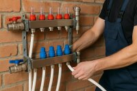 Edelstahl Heizkreisverteiler mit Durchflußmengenmesser HKV-D