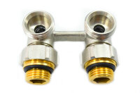 Hahnblock 1/2" Eck Messing vernickelt