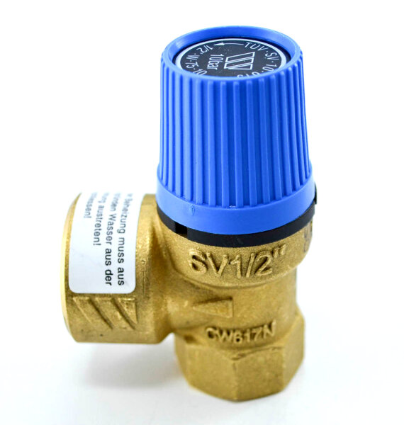 Sicherheitsventil fü Wasser blau SVW 1/2" 10,0 bar