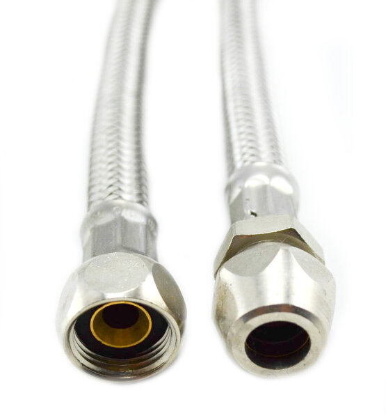 Flexschläuche mit Edelstahlumflechtung  Schneidring 10 mm x IG 3/8" 300 mm