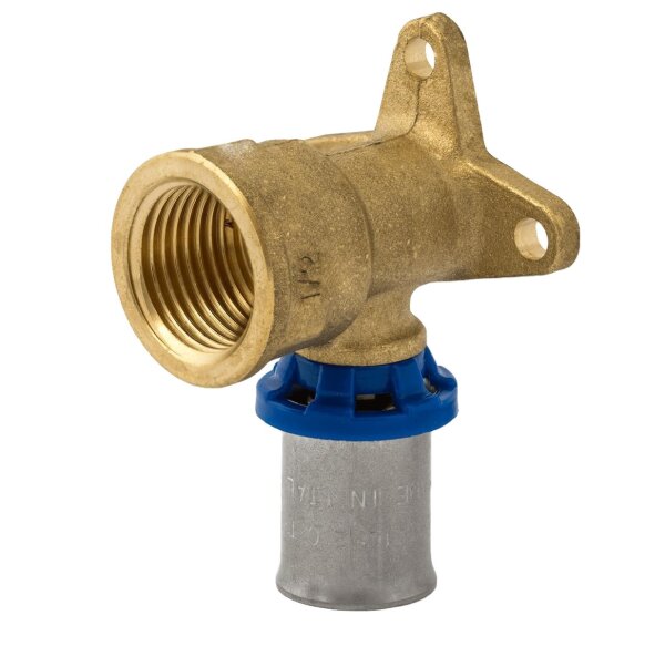 BV Press Wandwinkel kurz IG blauer Ring 16x2 - 1/2" IG