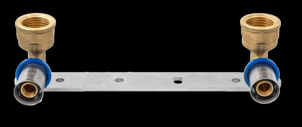 BV Press Wandwinkel montiert im Set - 16x2 - 1/2" 153 mm blauer Ring