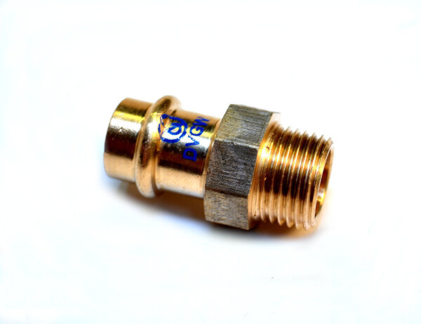 Rotguß Pressfitting Übergangsnippel mit Außengewinde 42 x 1 1/2"