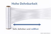 6 Stück PE-Stretchfolie Handrollen 500 mm - 23 µ transparent, ca. 2,5 kg Rollengewicht
